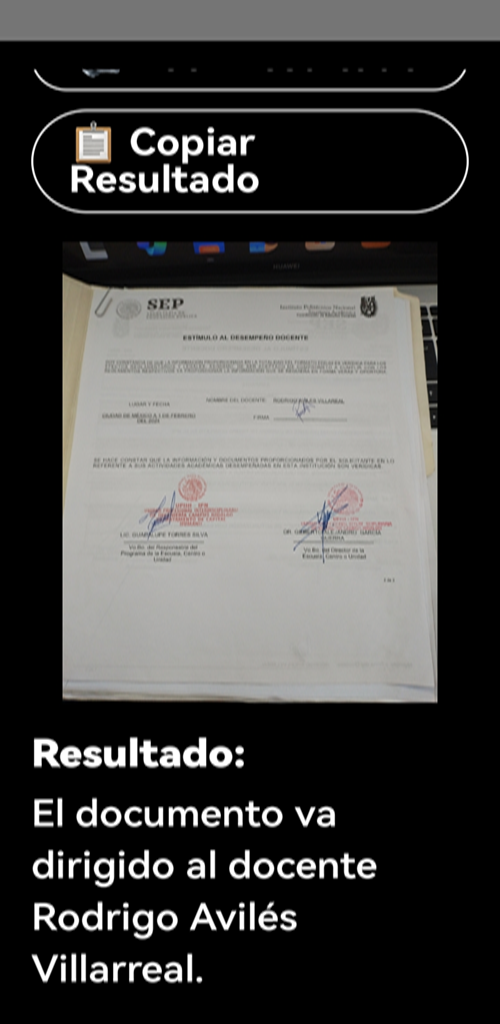 Captura de OJOS IA mostrando un resultado