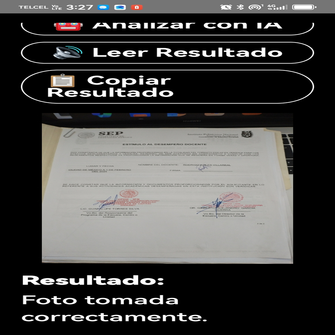Captura de OJOS IA analizando un documento